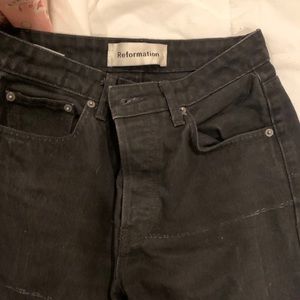 Black reformation straight leg jeans
